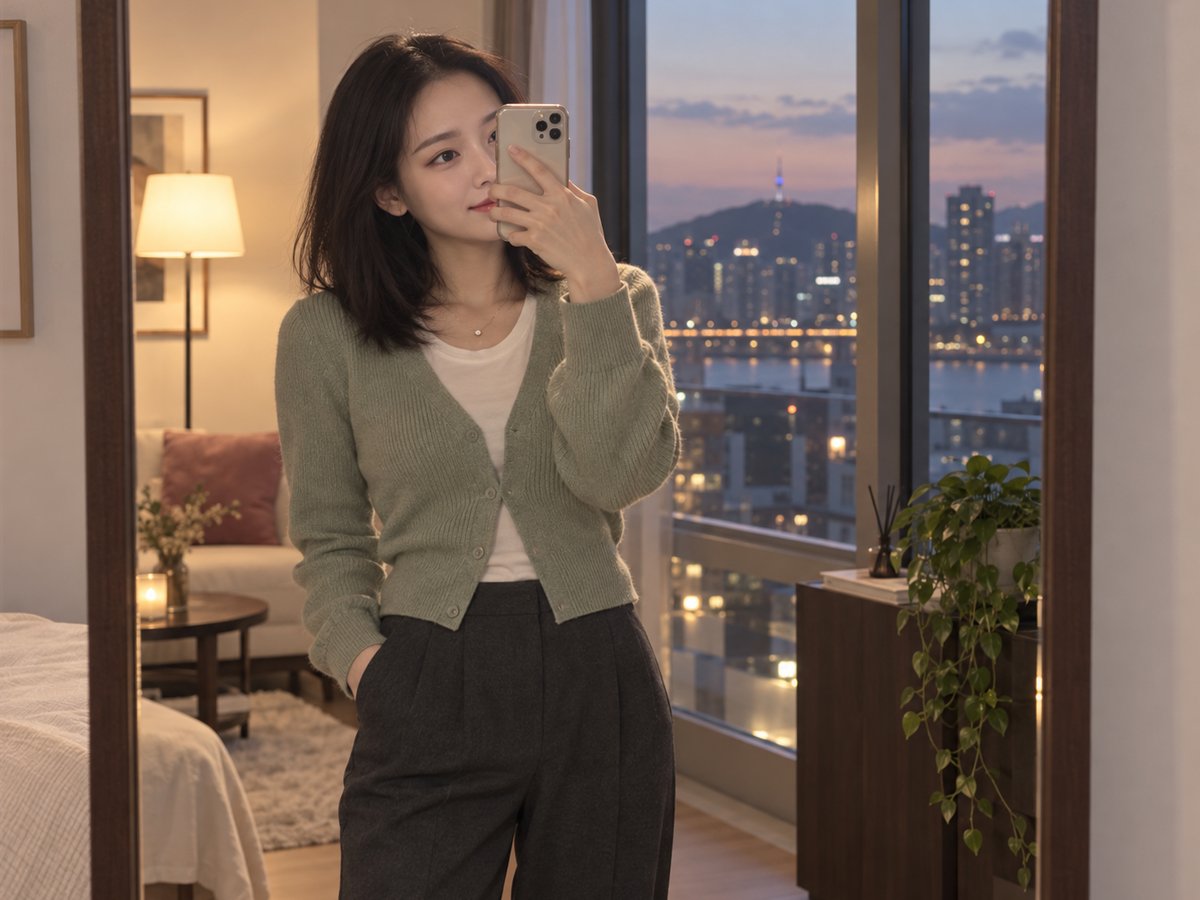 인천광역시 연수구 이동과 방문 일정을 안내하는 젊은 성인 한국 여성 관리사